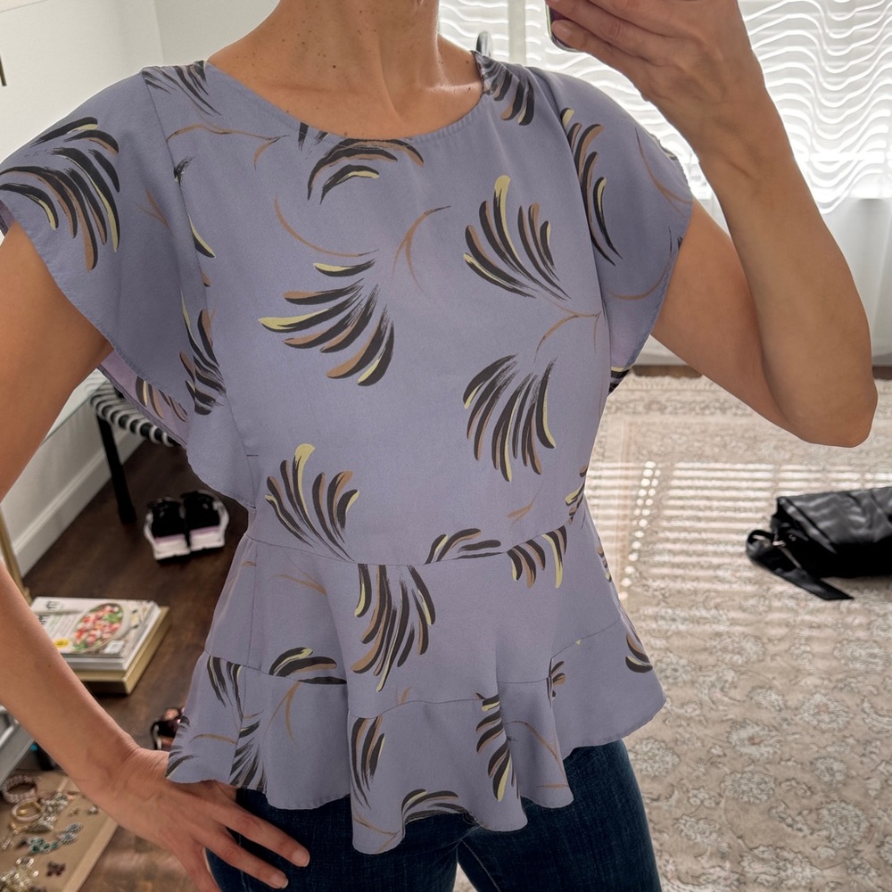 LOFT Lavender Patterned Blouse